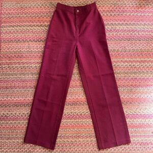 60s/70s VINTAGE MAROON LEVIS HIGH RISE TROUSER PANTS
